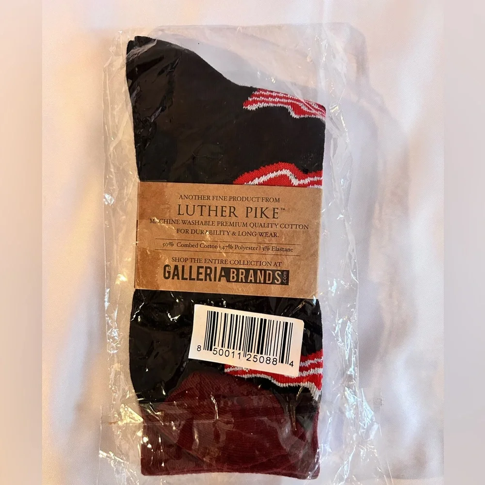 LUTHER PIKE Seattle Men's Novelty Crew Socks Size 8-13